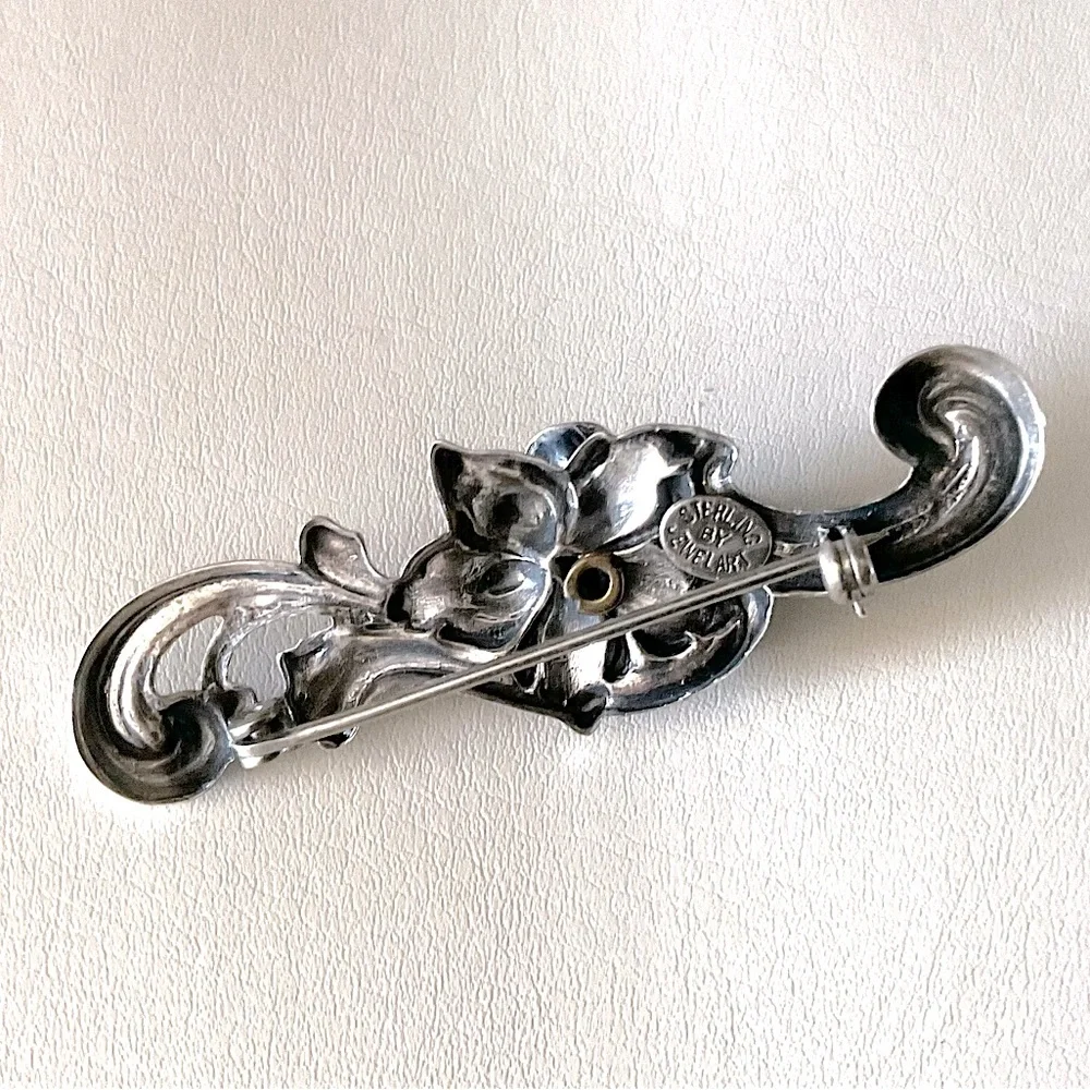 Vintage Jewelart Sterling Silver Metal Brooch